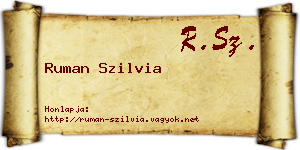 Ruman Szilvia névjegykártya